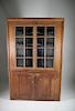 18th Century Nantucket Pine Glazed Door Corner Cabinet