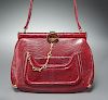 Vintage Gucci red lizard handbag