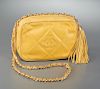 Chanel matelasse quilted yellow calfskin handbag