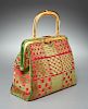 Roberta di Camerino red & green velvet handbag