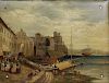 Oil on Panel "View of the Port of Mola Italy", circa 1880