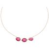 A ruby and diamond 14K pink gold necklace. 