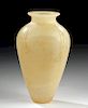 Egyptian New Kingdom Alabaster Jar w/ Incised Lotuses