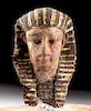 Rare Egyptian Ptolemaic Painted Linen Corn Mummy Head