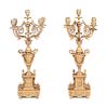 A Pair of Gilt Metal Five-Light Candelabra
Height 24 1/2 inches.