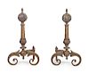 A Pair of Brass Andirons
Height 25 3/4 inches.