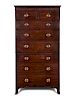 A George III Mahogany Chest on Chest
Height 73 1/4 x width 43 x depth 22 1/4 inches.