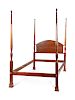 A Four-Poster Mahogany Sheraton Rice Bed
Height 83 x width 54 1/2 x depth 82 1/2 inches.