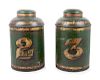A Pair of Tole Painted Tea Canisters
Height 17 inches.