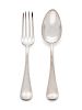 A Group of French Silver Plate Flatware
Christofle, Paris 
comprising:6 tablespoons3 dinner forkstogether with an example by A. Boulenger of similar d