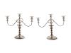 A Pair of American Silver Three-Light Candelabra
Fisher Silversmiths, Jersey City, NJ, 20th Century
having scrolled arms, weighted.