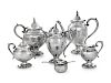 A Canadian Silver Tea and Coffee Service
Henry Birks & Sons, Montreal, Quebec, c. 1969
comprising a coffee pot, teapot, chocolate pot, creamer, covere