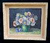 OIL ON CANVAS "FLORAL STILL LIFE" SGN. INDISTINCTLY