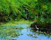 Nandor Horthy Impressionist Marsh Crane Painting