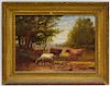 Anson Daniels Pastoral Cow O/C Landscape Painting