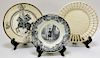 3PC Early French Creil Porcelain Decorative Plates