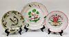 3PC French St. Clement Faience Pottery Plates