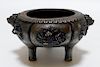 Chinese Qing Dynasty Bronze Tripod Censer
