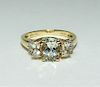 14K White Gold & Zirconia Lady's Engagement Ring