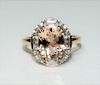 10K Rose Gold Lady's Pink Stone Evening Ring