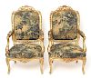 French Louis XV Style Giltwood Tapestry Chairs, 2