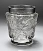 R. Lalique Colorless "Bacchus" Cut Glass Vase