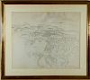 Raoul Dufy Landscape Charcoal on Paper Drawing