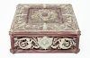 Incolay Stone Large Jewelry Box w Relief Cherubs
