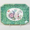 Continental Porcelain Faux Malachite Decorated Tray