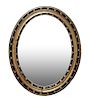 Irish Regency Parcel Gilt Gessoed Wood Oval Mirror