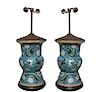 Chinese Qing Yen-Yen Dragon Vase Lamps, Pair