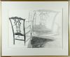 Chippendale Chair Drawing Signed 'Patti Hansen'
