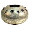 Art Deco Style Hammered Vessel with Faux Cabochons
