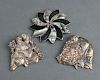 Silver Brooches incl Chinese & Mexican, Group of 3