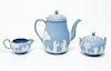 Wedgwood Blue Jasperware Tea Set, 3
