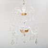 Modern Gilt and Clear Glass Eight-Light Chandelier, Possibly Venetian