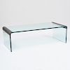 Modern Glass and Bronzed-Steel Low Table, Pace Collection