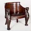 Regency Style Carved Mahogany Tub Chair