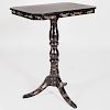 Black Lacquer and Mother-of-Pearl Inlaid Tripod Table