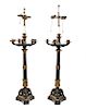 French Empire Style Gilt Metal Candelabra/Lamps, 2