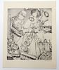 Leon Brown "Surrealist Medical Drawing" Lithograph