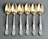 Gorham Sterling Silver Demitasse Spoons Set of 6