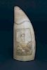 Whaleman Scrimshaw and Polychrome Whale Tooth, circa 1860s