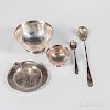 Five Pieces of American Arts and Crafts Sterling Silver Tableware