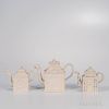 Three Staffordshire White Salt-glazed Stoneware House Teapots and Covers