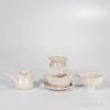 Three Staffordshire White Salt-glazed Stoneware Table Items