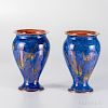 Two Wedgwood Hummingbird Lustre Vases