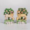 Pair of Staffordshire Bocage Lions