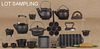 Large group of miniature cast iron cookware, toge