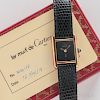 Cartier 18kt Gold "Must de" Wristwatch with Box and Card